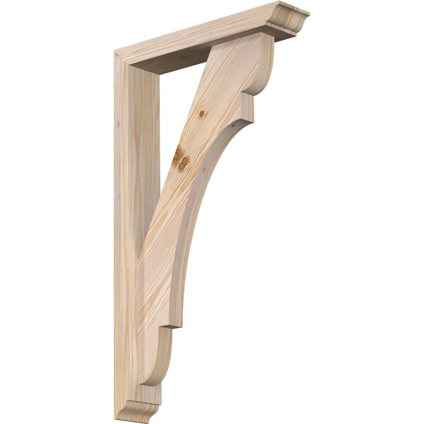 Ekena Millwork Olympic Traditional Smooth Bracket w/ Offset Brace, Douglas Fir, 3 1/2"W x 16"D x 28"H BKT0402X16X28OLY01SDF - main